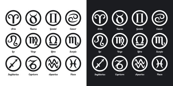 Set of zodiac signs. — Stock Vector