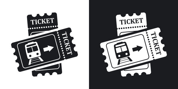 Train tickets icons 