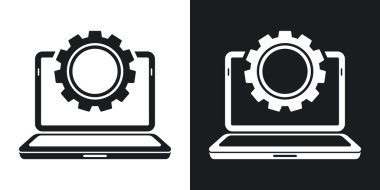 dizüstü bilgisayar ayarları Icons set.  