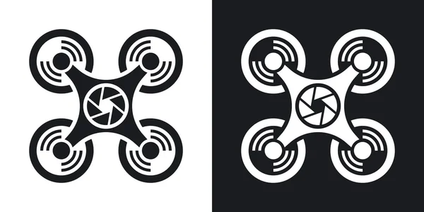 Drone con iconos de cámara . — Vector de stock