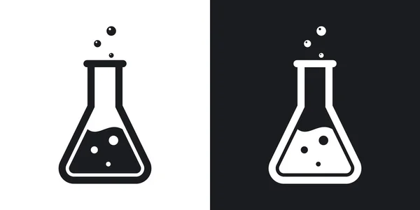 Laboratoire flasque icônes ensemble . — Image vectorielle