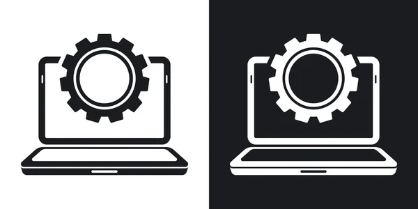 Laptop settings icons set. — Stock Vector