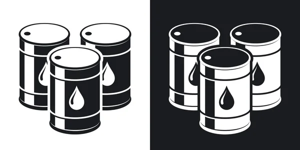 Sada ikony barelů ropy. — Stockový vektor
