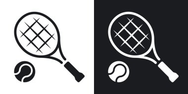 Tenis raketi ve tenis topu Icons set. 