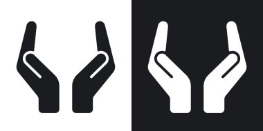 iki koruma eller Icons set. 