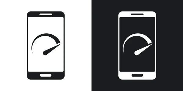 Geschwindigkeitstest Smartphone-Symbole gesetzt. — Stockvektor