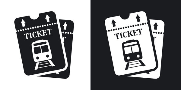 train tickets icons.  