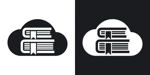 Ikony biblioteki chmury lub biblioteka Online. — Wektor stockowy