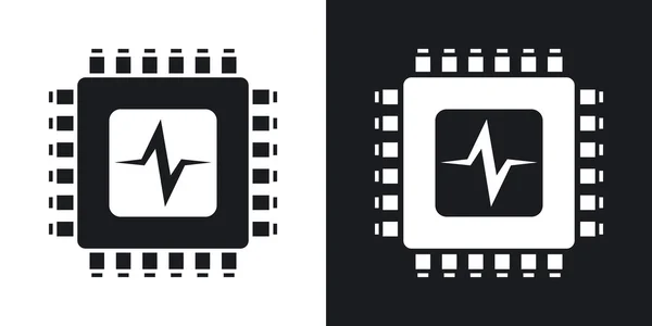 Iconos de prueba de CPU o procesador . — Archivo Imágenes Vectoriales