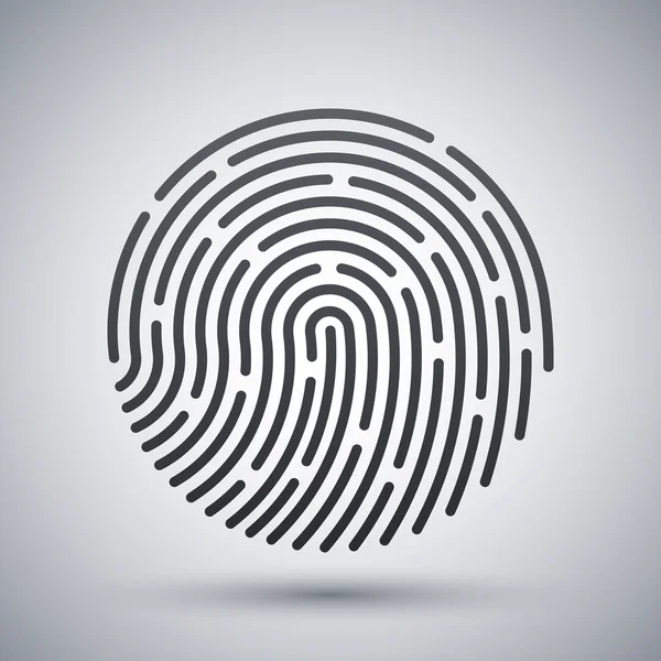 Touch id Icono de huella digital — Vector de stock