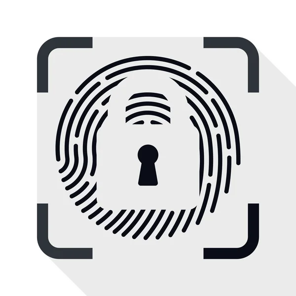 Touch id Icono de huella digital — Vector de stock