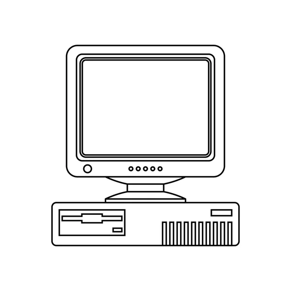 Retro Computer Icon — Stock Vector