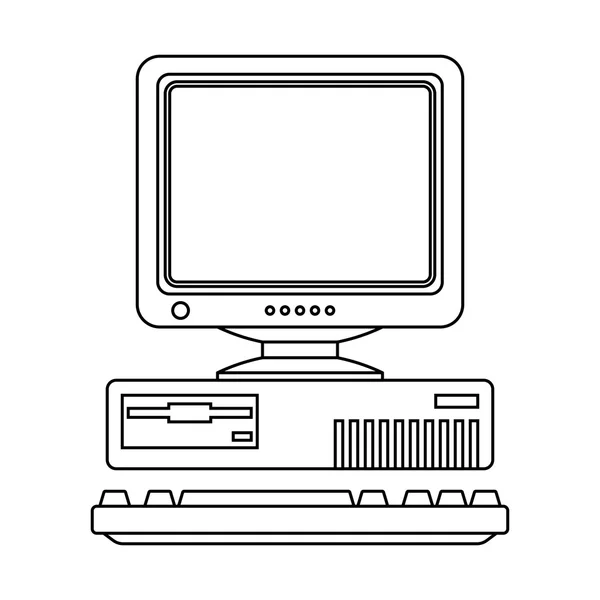 レトロなコンピューター アイコン — ストックベクタ