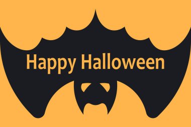 Cadılar Bayramı arkaplanı yarasa ve Mutlu Cadılar Bayramı mektupları. Vektör illüstrasyonu