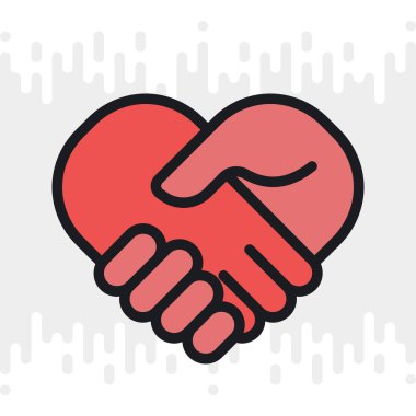 Tokalaşma ya da ortaklık konsepti ikonu. Açık gri arkaplanda basit bir renk sürümü