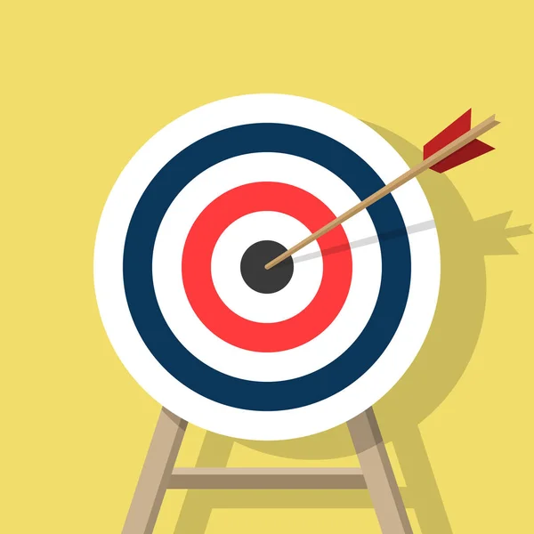 Target Arrow Standing Tripod Archery Business Goal Concept Vector Illustration — Stock Vector