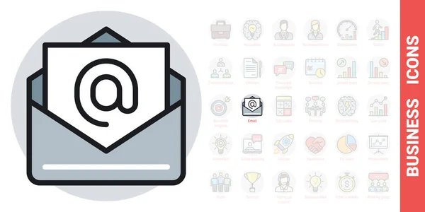 Email Messager Entreprise Icône Chat Équipe Version Couleur Simple Une — Image vectorielle