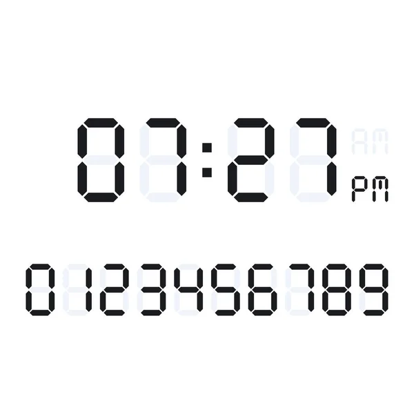 Satz Digitaler Zahlen Für Elektronische Uhren Taschenrechner Oder Andere Geräte — Stockvektor