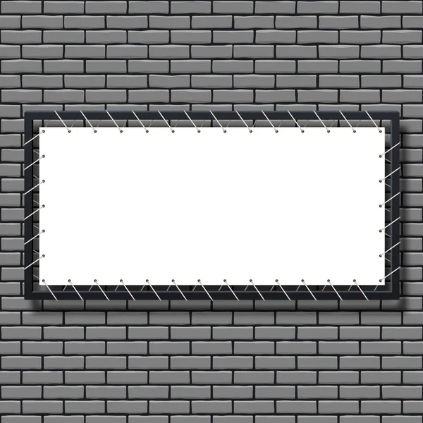 Mockup Avec Bannière Publicitaire Stretch Blanche Vide Sur Fond Mur — Image vectorielle