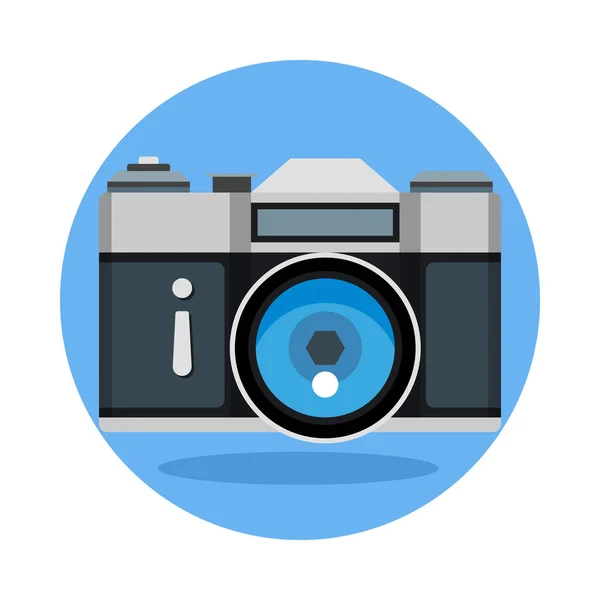 Old Film Photo Camera Icon Simple Vector Illustration Isolated White — Stock Vector