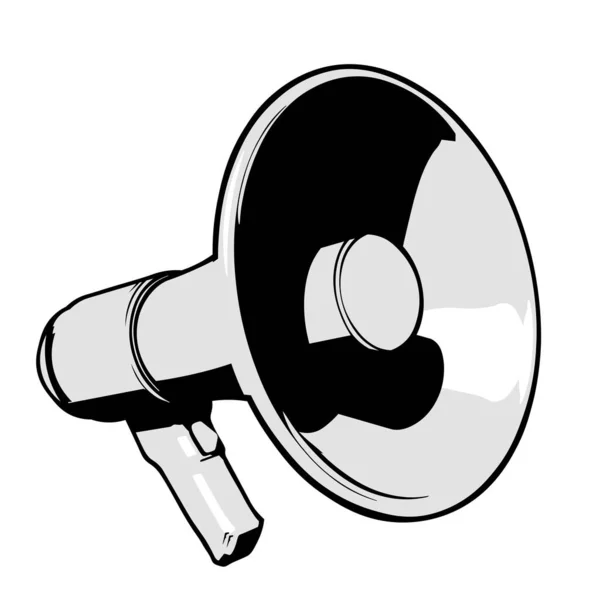 Grayscale Megaphone Isolated White Background Vector Illustration — Stock Vector