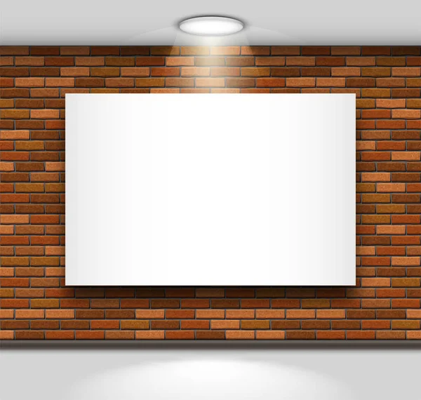 Picture Frame Advertising Banner Billboard Copy Space Brick Wall Background — Wektor stockowy