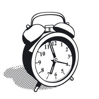 Reloj Despertador Clasico Perspectiva Con Sombra Aislada Sobre Fondo Blanco Vector de stock por RealVector 492261554