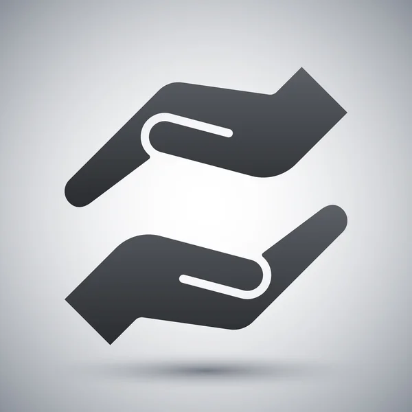 Bescherming van de handen pictogram — Stockvector
