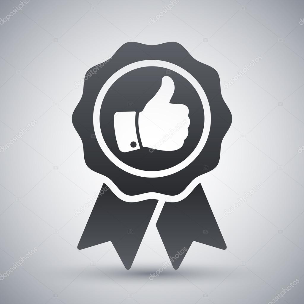 Badge with thumbs up