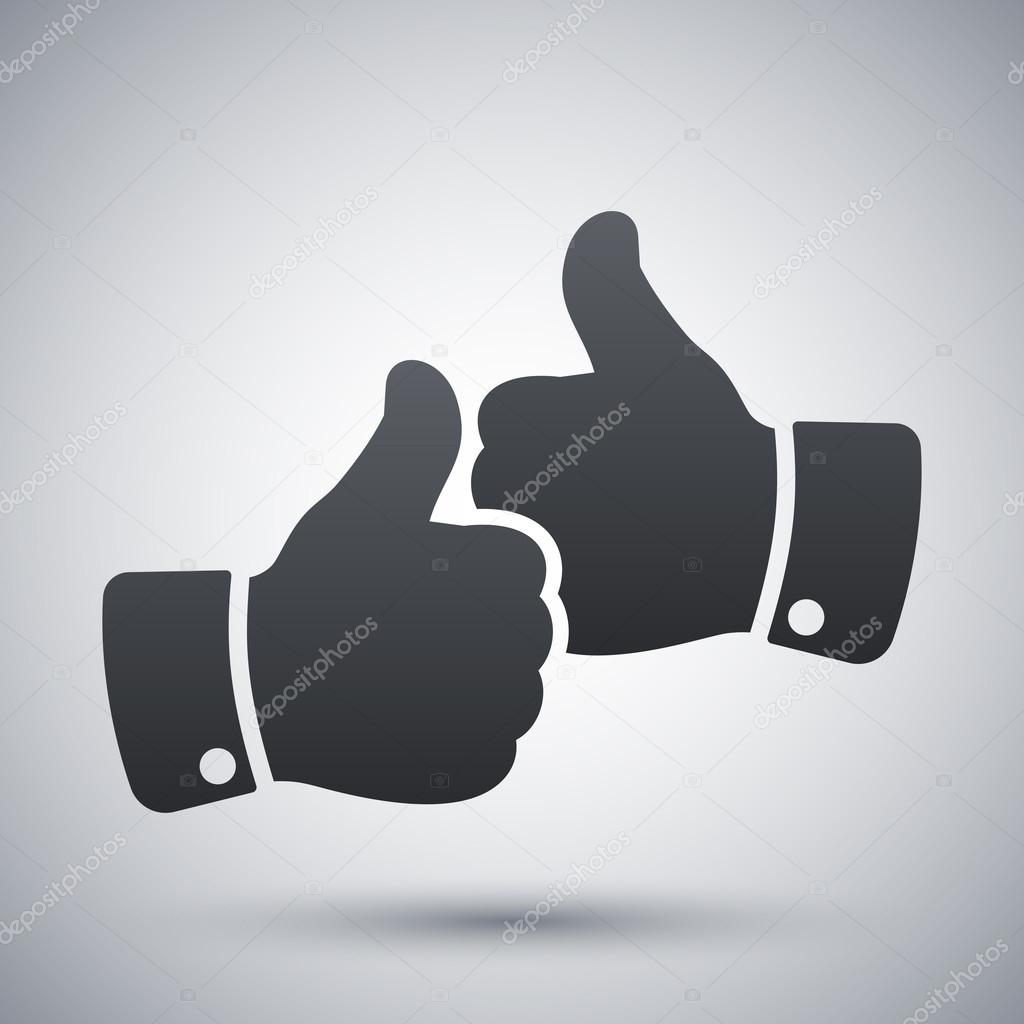 Hands with thumbs up icon