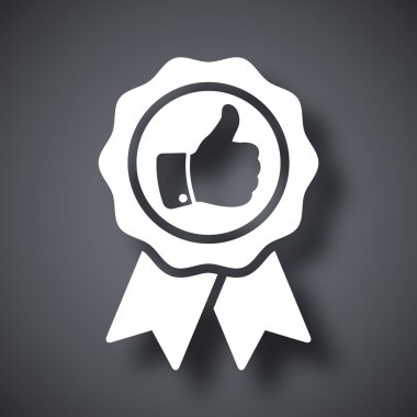Badge with thumbs up icon clipart