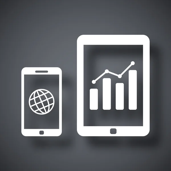 Ícones de smartphone e tablet — Vetor de Stock