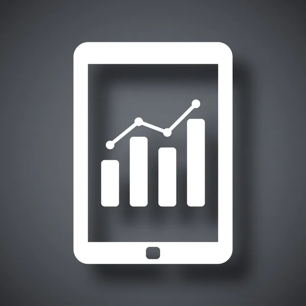 Tablet com ícone de gráfico de negócios —  Vetores de Stock