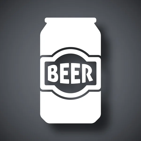 Birra può icona — Vettoriale Stock