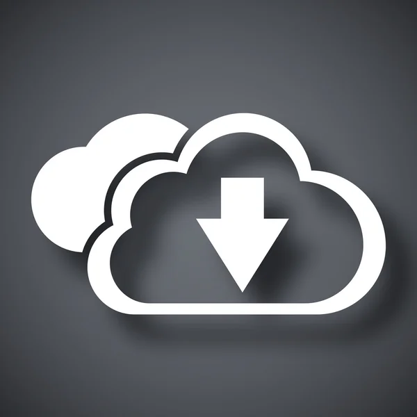 Cloud computing download icon — Stock Vector