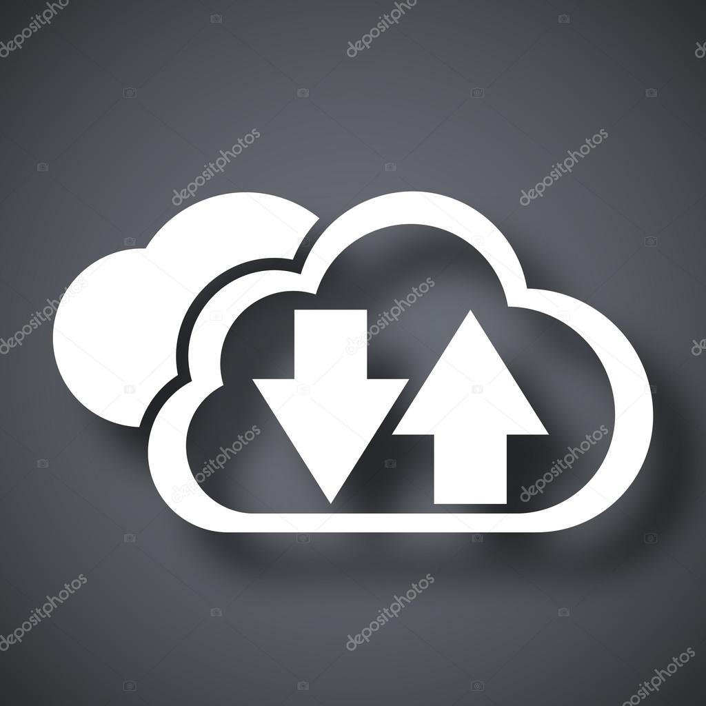 Cloud computing download and upload icon