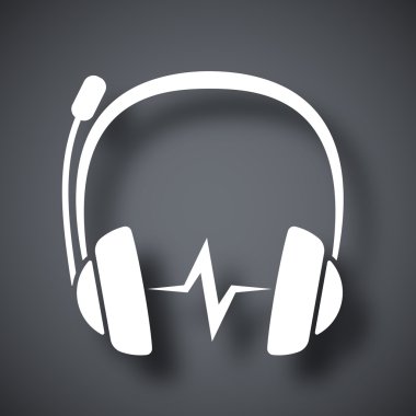 Kulaklık mikrofon ve ses dalgası ile