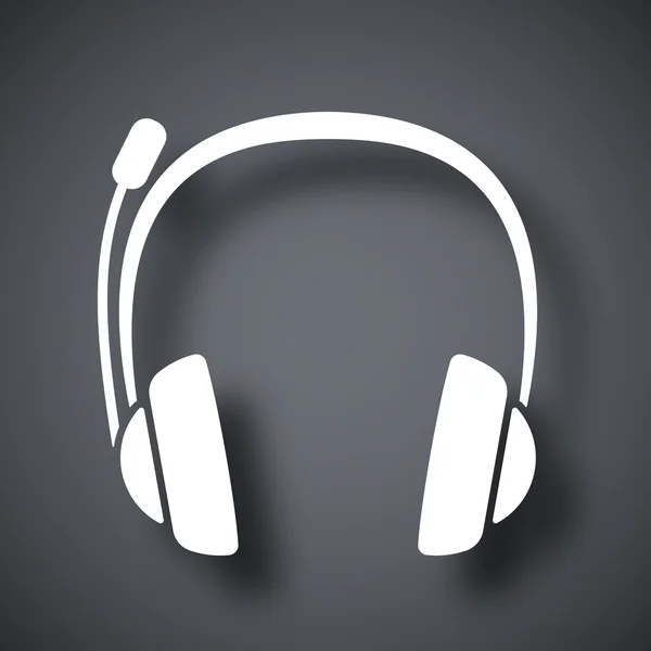 Headphones and microphone icon — Stock Vector