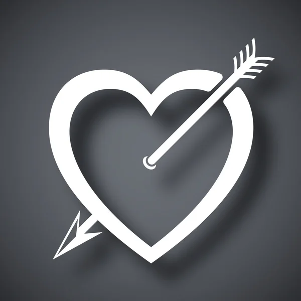 Ícone do coração com seta — Vetor de Stock