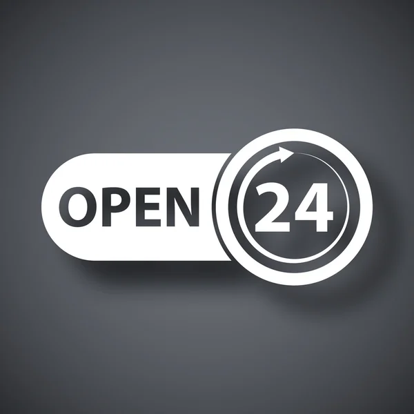 Open 24 hours icon — Stock Vector