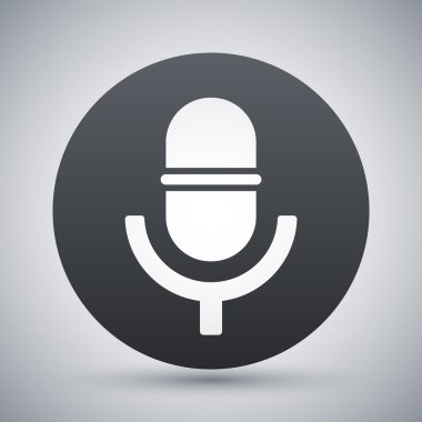 Siyah ve beyaz mikrofon simgesi