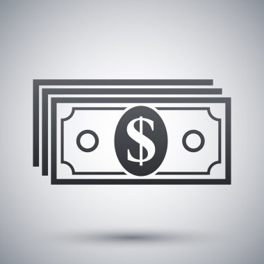 Black and white money icon clipart