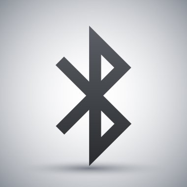 Siyah ve beyaz Bluetooth işareti simgesi
