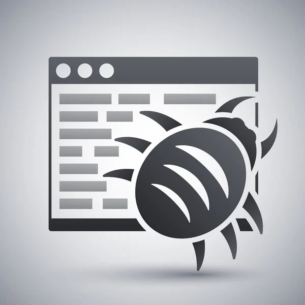 Icono de malware blanco y negro — Archivo Imágenes Vectoriales