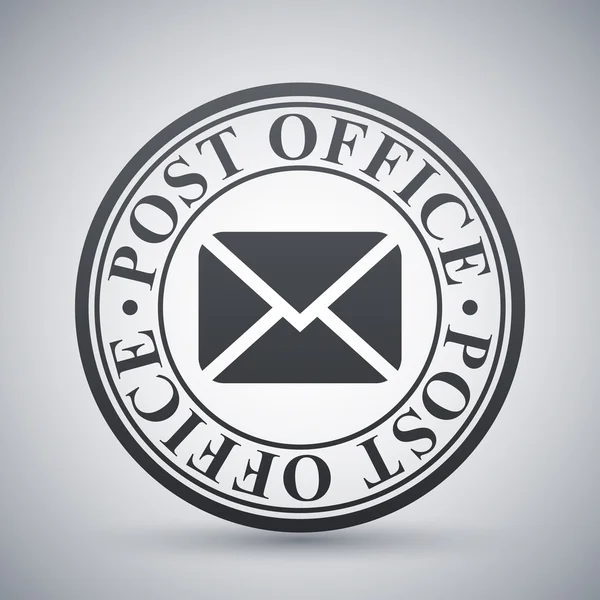Ícone de carimbo postal preto e branco — Vetor de Stock