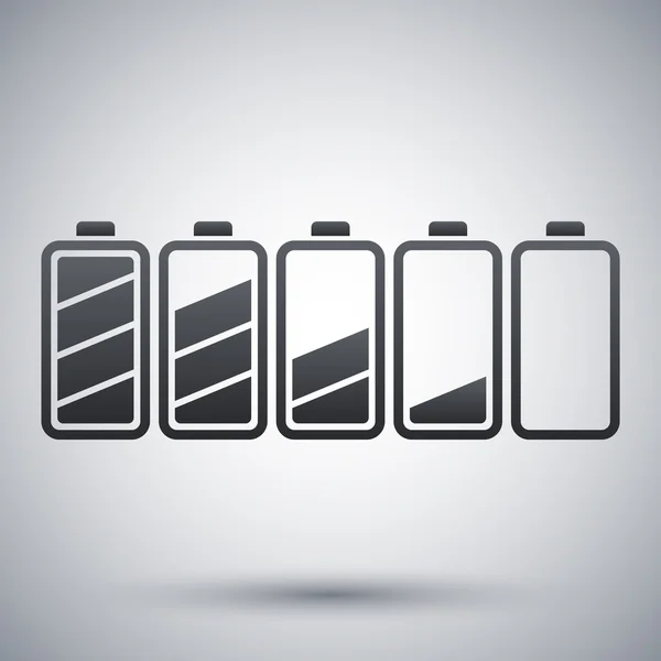 Battery icons set — Stock Vector