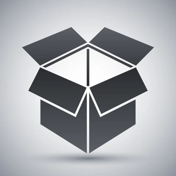 Czarno-białe pudło ikona — Wektor stockowy