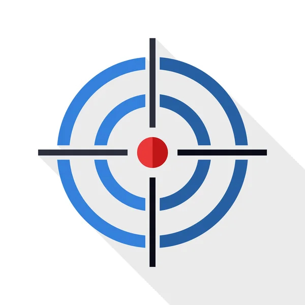 Doelpictogram met lange schaduw — Stockvector