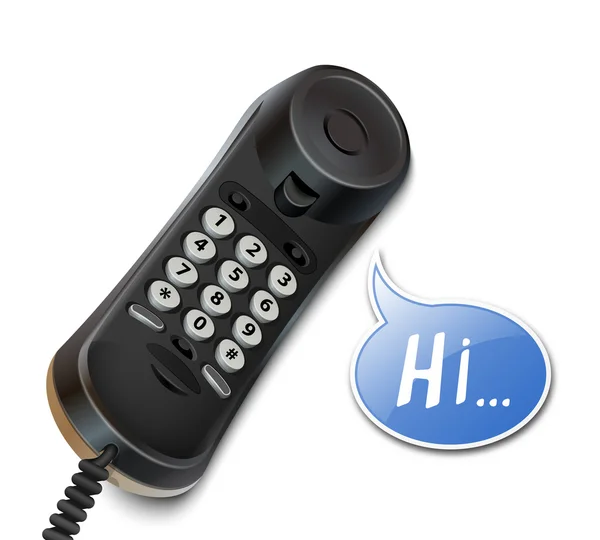 Telephone handset and speech bubble — Stock Vector