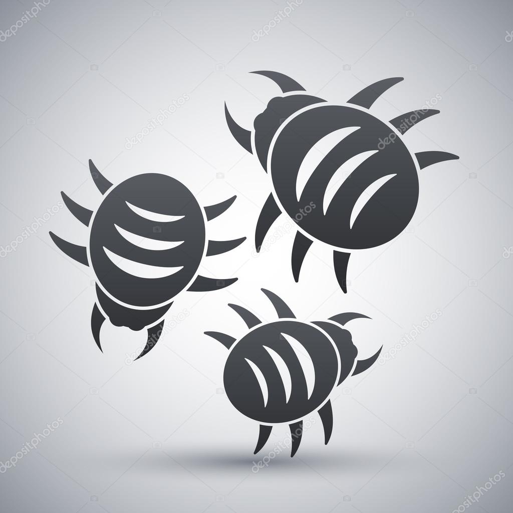 Black and white bugs icon